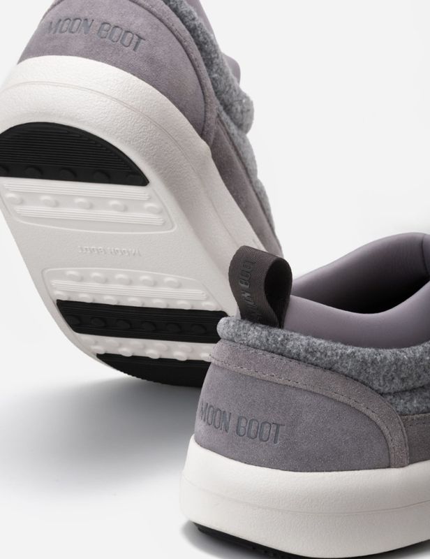 MOON BOOT PARK SOFT GREY FELT SNEAKERS