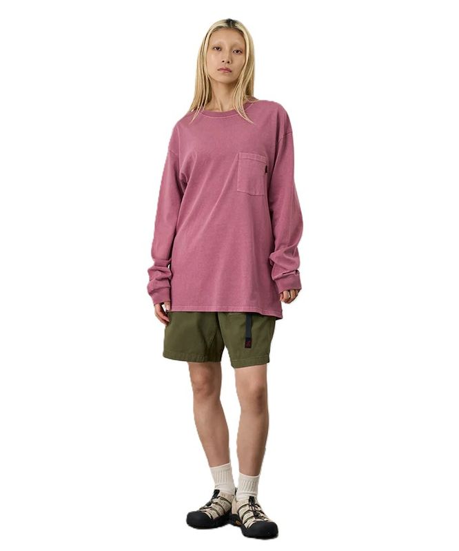 L/S Pocket Tee Pirgment Dyed Red Pigment
