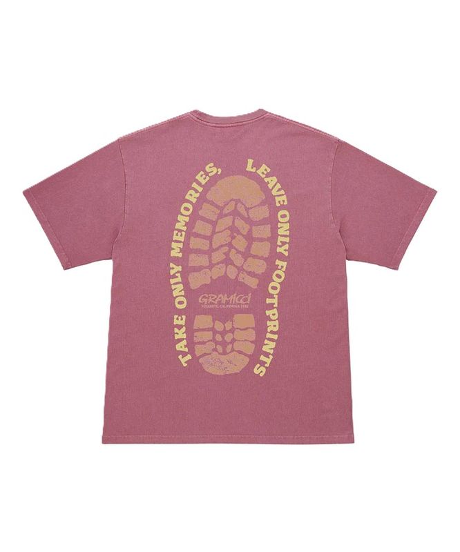 Footprints Tee Pigment Dyed Red Pigment